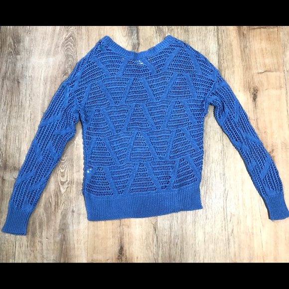 Loose Knit Long Sleeve Sweater Blue Size Large - Picture 9 of 9